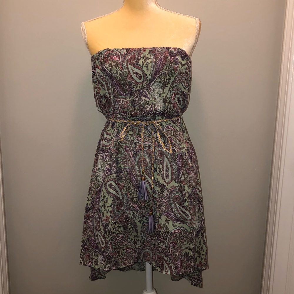 Lavender Paisley strapless High Low dress S